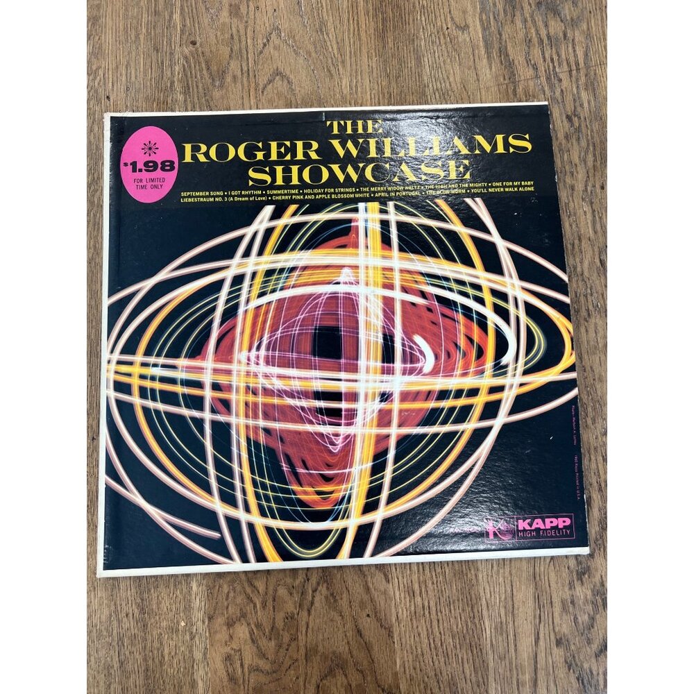 The Roger Williams Showcase Vinyl Record 33 1/3 RPM Kapp Records KW-900 Album